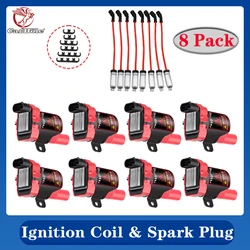 D585 Round Ignition Coil Spark Plug For Chevy C1251 Silverado GMC Hummer 4.8 5.3 6.0L High Performance UF262