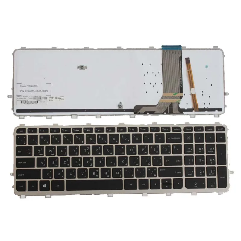 

Arabic keyboard for HP pavilion 15-J 15T-J 15Z-J 15-J000 15t-j000 15z-j000 15-j151sr AR laptop keyboard silver with backlight