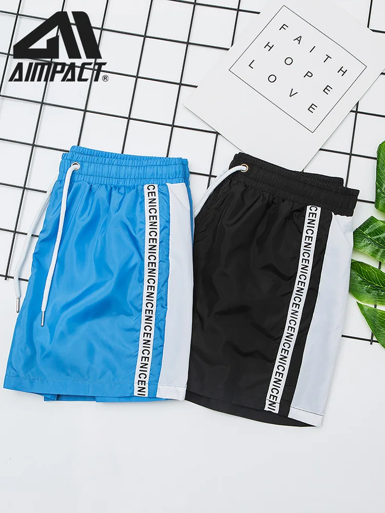 Erkek Beachwear maraton spor şort yeni hızlı kuru koşu AMPACT AM2268 tarafından astar astar astar ile büyük boy mayo spor