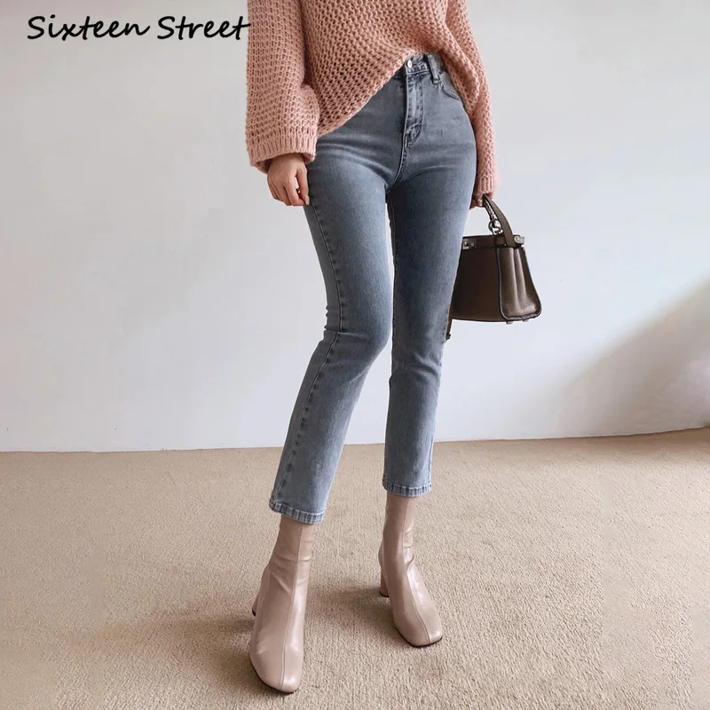 Quần Jean Nữ Vintage Quần Áo Phong Cách Skinny Thun Denim Quần Tây Nữ Cao Lãng Phí Slim Nữ Quần Y2K Thẩm Mỹ Thời Trang 2021