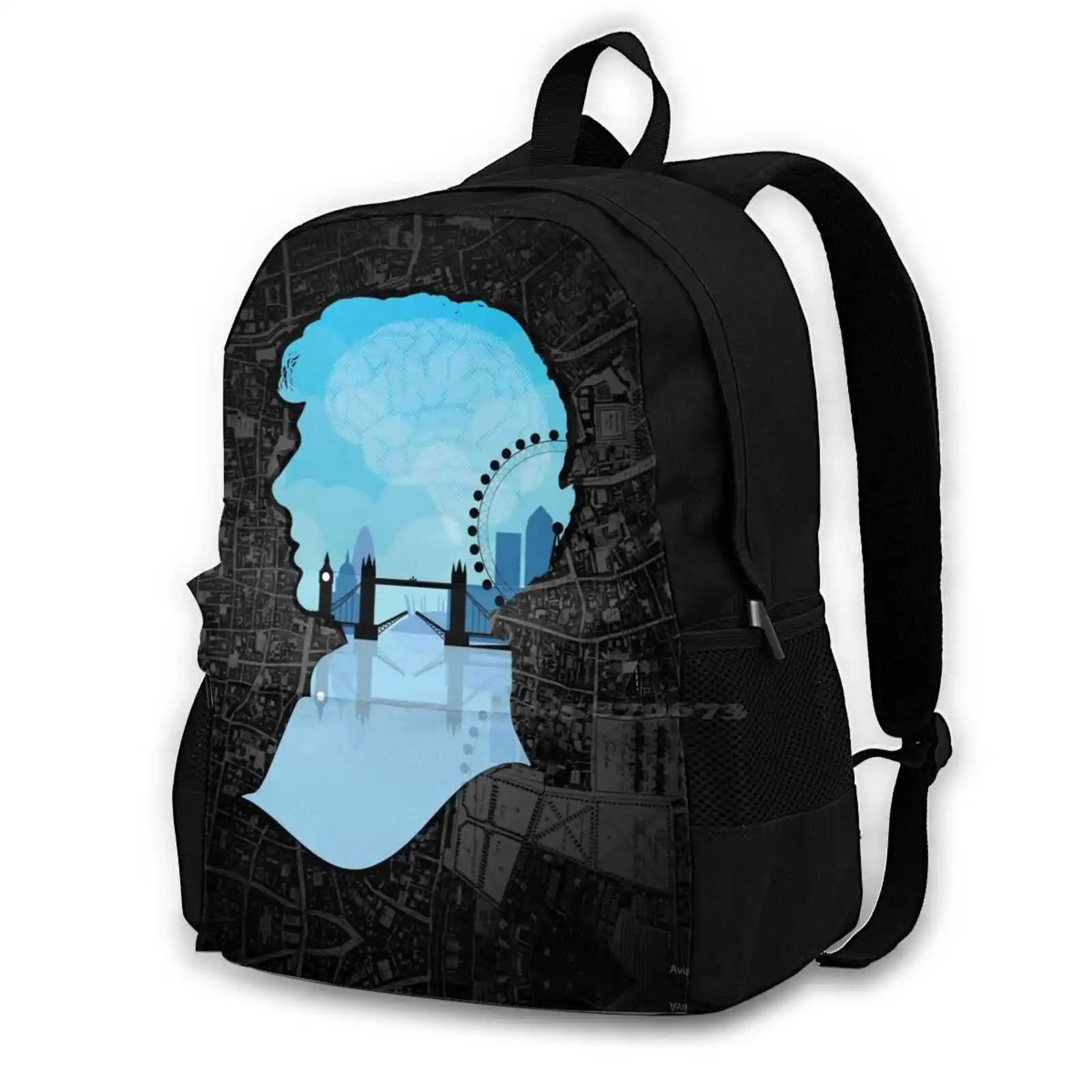 Sherlock's London Bag Backpack For Men Women Girls Teenage Black Sherlock Sherlock Sherlock Benedict