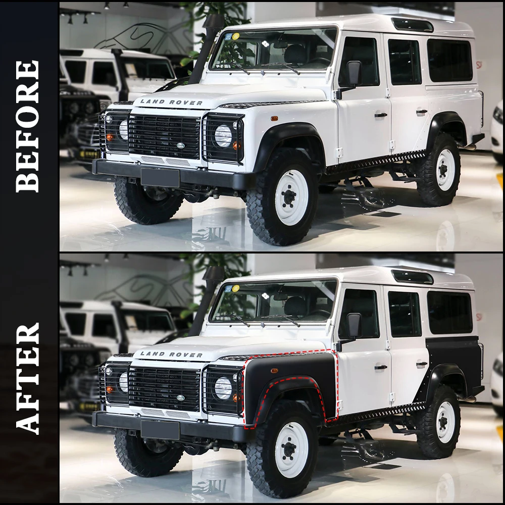 hot sale off road vehicle auto parts fit for Land Rover Defender Aluminum Alloy Front Fender Guard