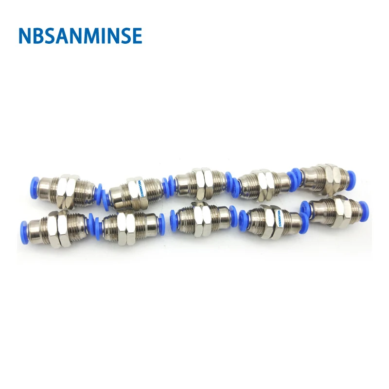 10 قطعة/الوحدة PMM الحاجز الاتحاد أنبوب المناسب تركيب خرطوم هوائي البلاستيك النحاس تركيب الهواء NBSANMINSE