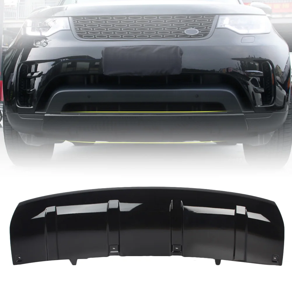 For Land Rover Discovery 5 L462 2017 2018 2019 Car Front Bumper Lower Skid Plate Guard Cover Protective Trim Gloss Black ABS