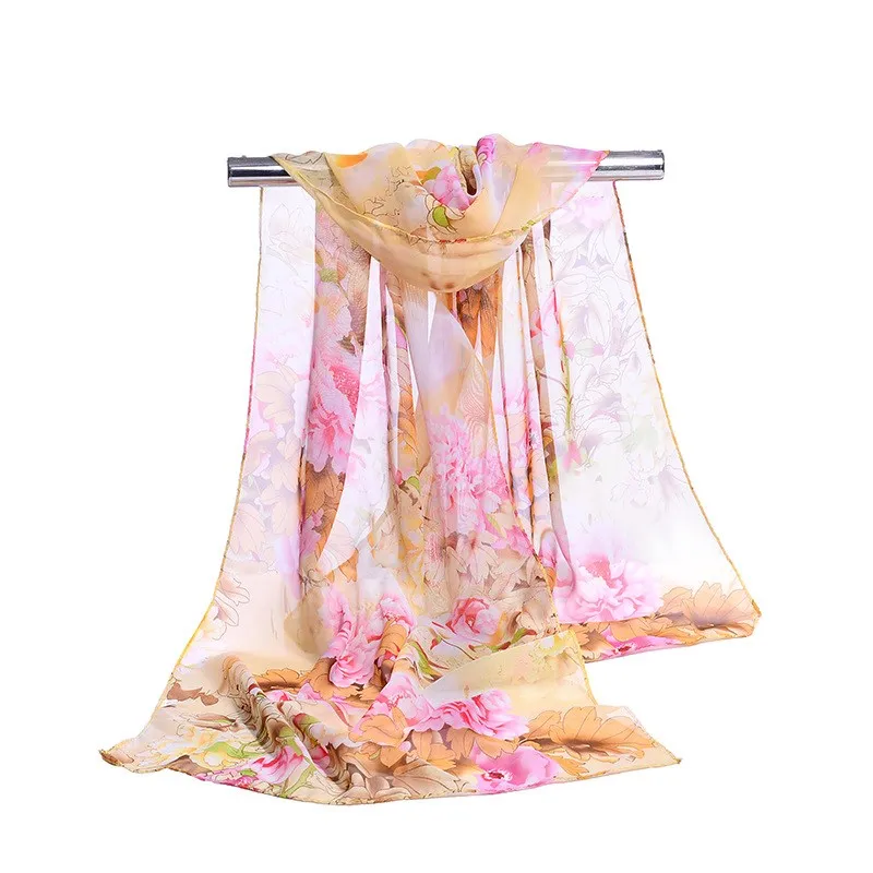 160*50cm New Fashion print chiffon striped scarf wild fashion shawl sunscreen Flower floral scarf scarves