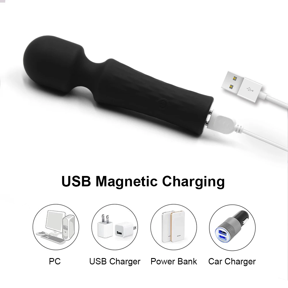 10 Modes Mini AV Magic Wand Vibrator Female For Women Powerful Clitoris Stimulator Masturbator Goods Sex Toys For Adults 18