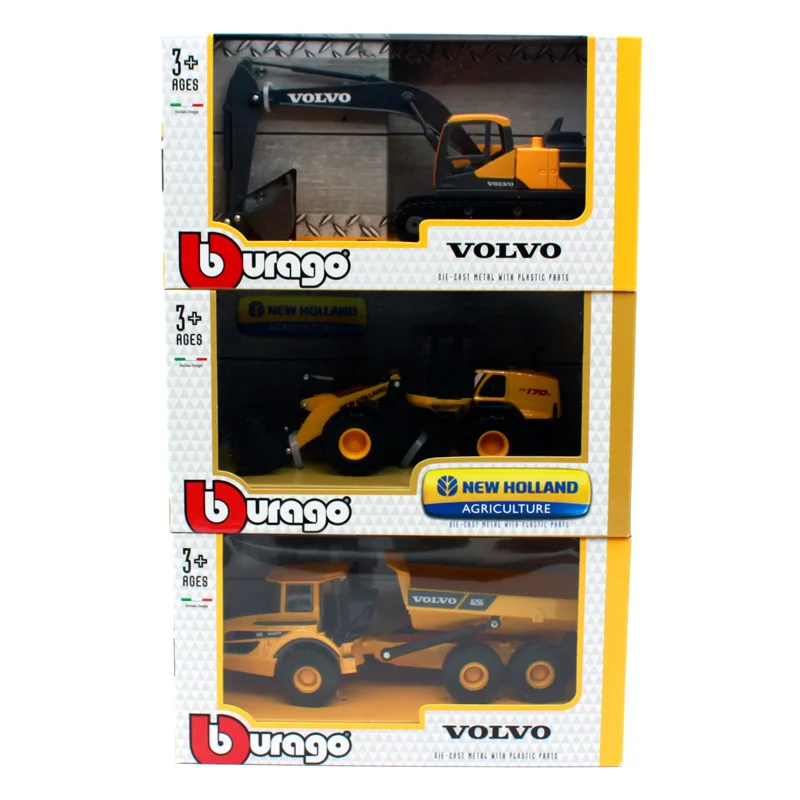 Bburago-excavadora VOLVO 1:50, vehículo de ingeniería, modelo de aleación de lujo, coches fundidos a presión, colección de juguetes, regalo