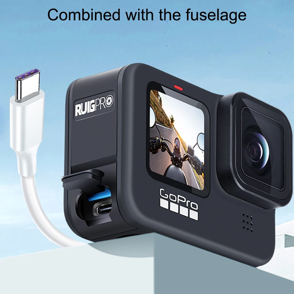 2021 جديد ل GoPro 10 9 بطارية الجانب غطاء غطاء سبائك الألومنيوم سهلة للإزالة نوع-C شحن ميناء غطاء ل GoPro بطل 9 الأسود