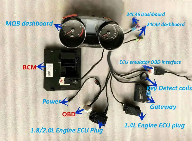 Samochód 35XX MQB platforma testowa Immo uprząż kabel do VW siedzenie do skody 24C64 24C32 brama klastra BCM ECU kluczowe kable adaptacyjne