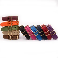 Fashion Replacement Strap for Style Watch Band 18MM 20MM 22MM 24MM Wristband with Gold Color Rings Buckle