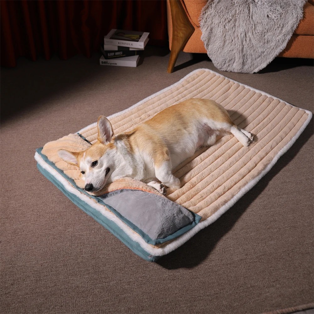 Hoopet Winter Thicker Mat For Small Big Dogs Soft Angora Massage Bed For Cat Breathable Removable Sleeping Cushion Dog Suppliers