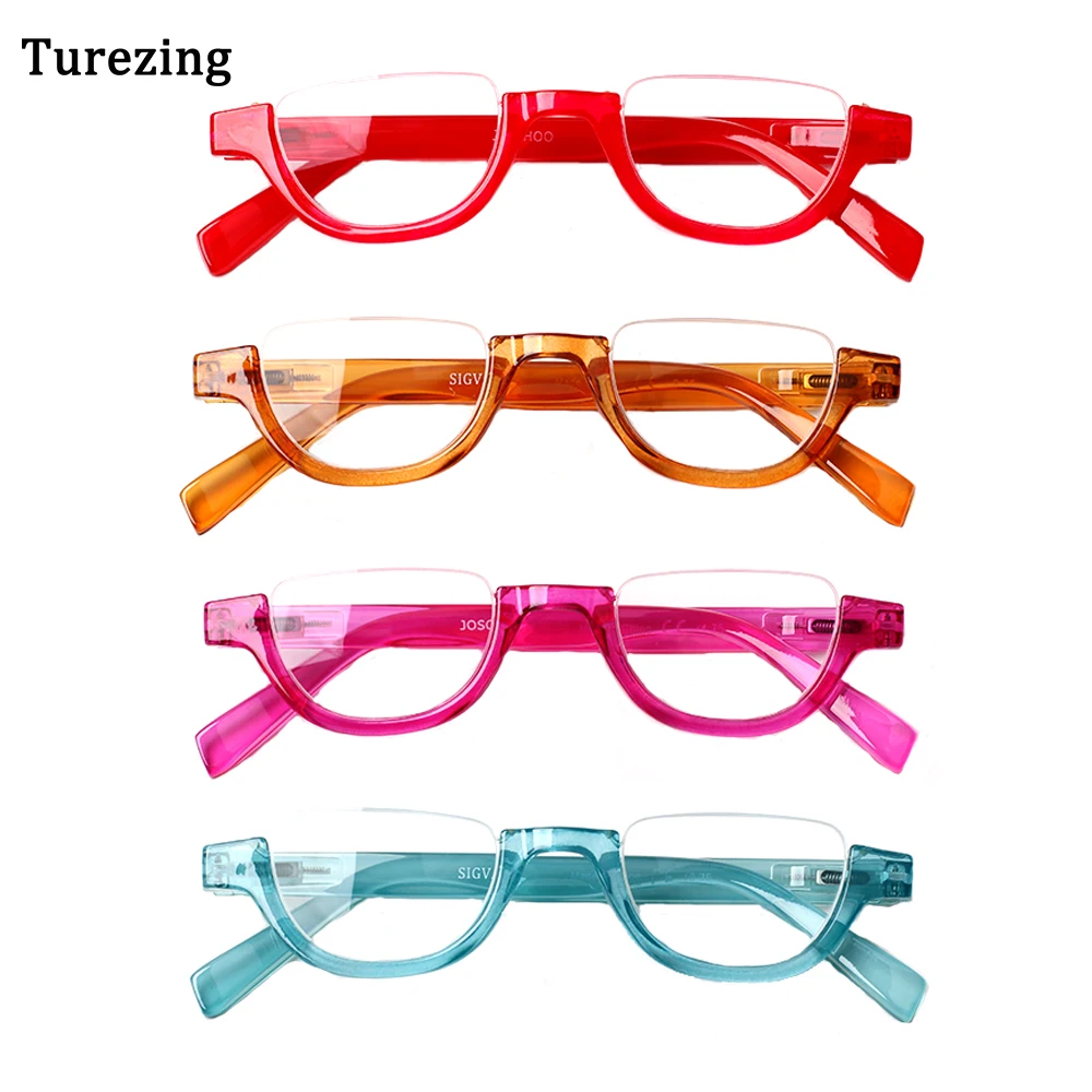 TUREZING Óculos de Leitura para Mulheres Moda Half-Frame Clear Lens Alta Qualidade Anti-Blue Light Anti-Fadiga Prescrição Eyewear