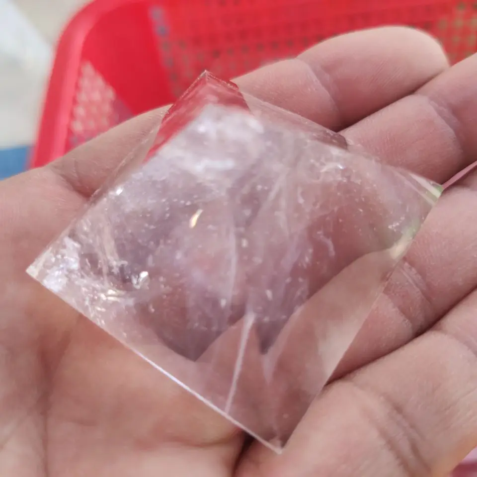 5cm Natural Transparent Quartz Crystal Pyramid Clear Reiki Healing Natural white crystal Pyramid raw stone polishing image 4