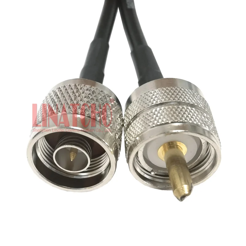 RF Coaxial Rádio Duplexer Jumper Cabo, Conector RF, N Macho para PL259 UHF, RG58U, 1FT, 30cm