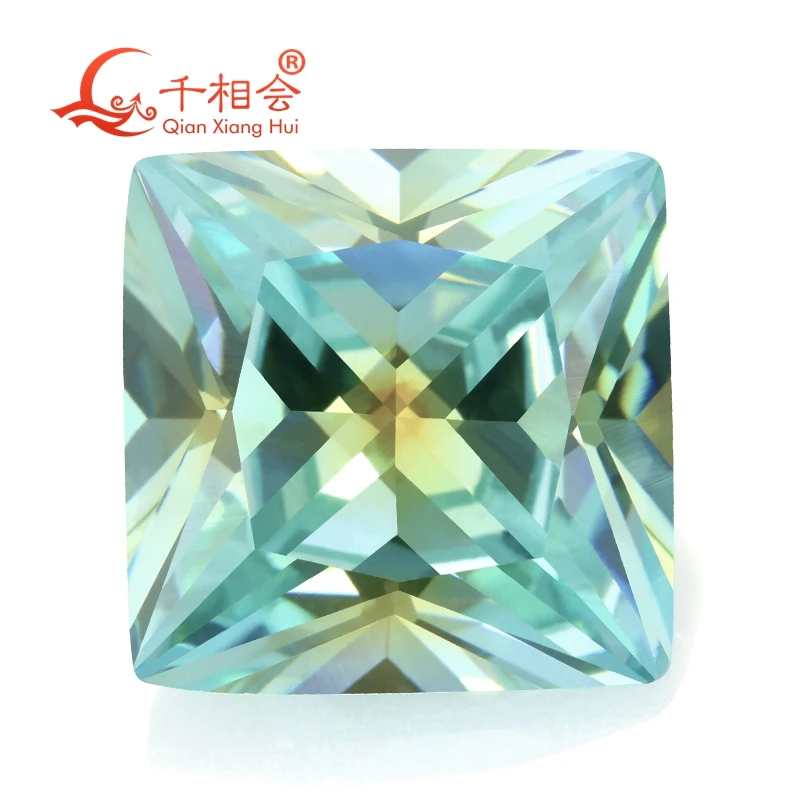 Square shape princess cut  cubic zirconia special color one-time forming multi color cz loose stone