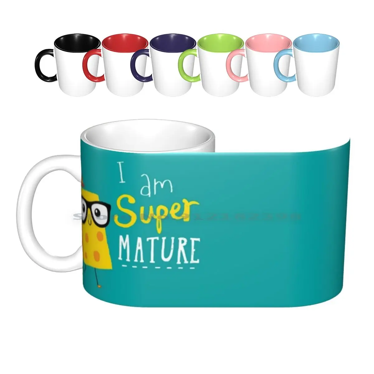 Super Mature Ceramic Mugs Coffee Cups Milk Tea Mug Cheese Funny Cute Mature Glasses Nerd Geek Character Creative Trending