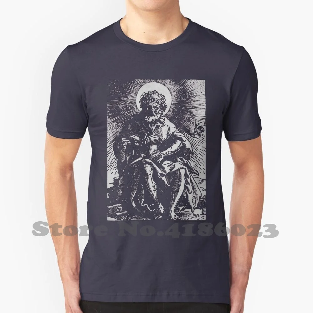 John The Baptist Holding The ( On Black ) 100% Cotton T-Shirt Christianity Jesus Religion Church Bible Verse God Salome Baptism