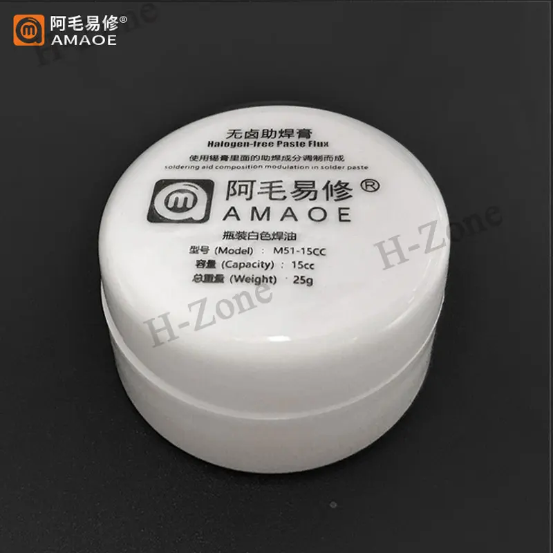 AMAOE M50 Solder Paste Halogen-Free Welding Oil Flux for BGA PCB Reballing Repair Soldering Paste with 2pcs syringe needles