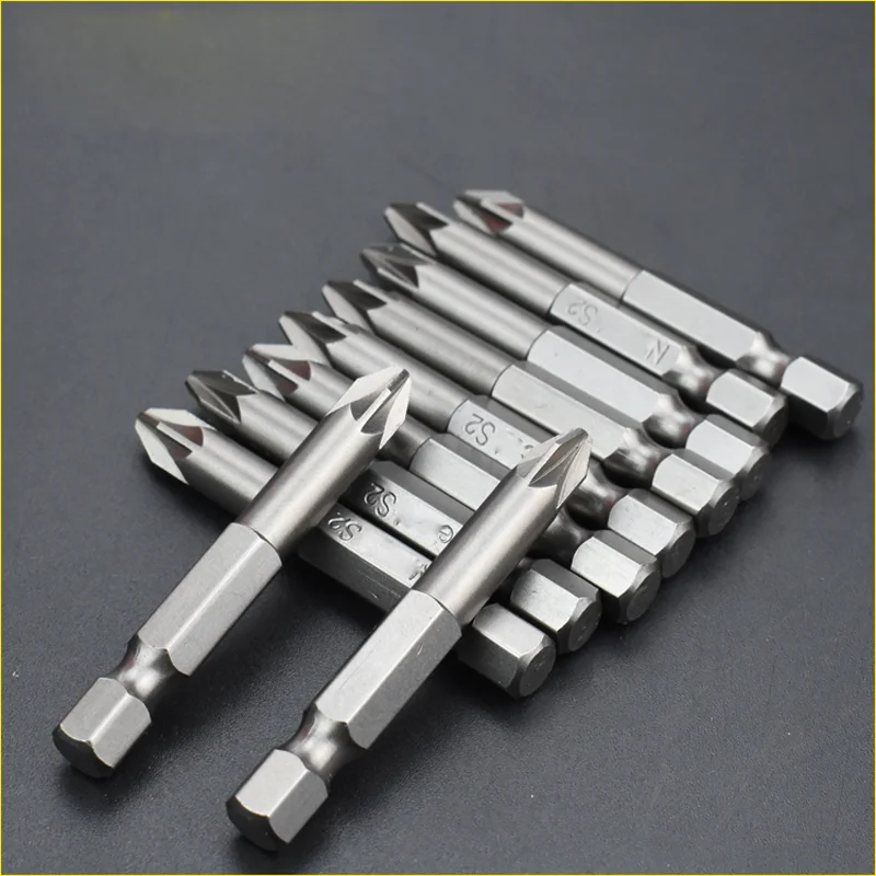 10PC 50MM Length PZ0 PZ1 PZ2 PZ3 Screwdriver Bit Magnetic Pozidriv Pozi Screwdriver Set 1/4\