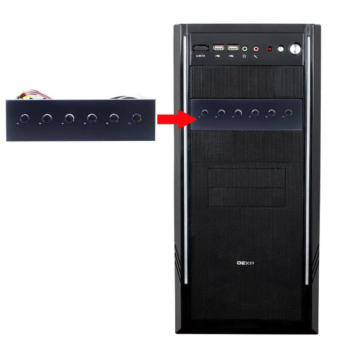 Cablecc Hard Disk 6 Ports Control System Intelligent Control Management System HDD SSD Power Switch with 5.25 CD-ROM Bay