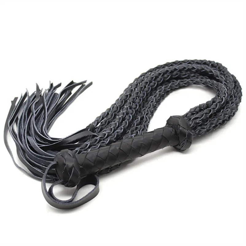 80CM Long Leather Hand-Knitted 8Tails Whip BDSM Fetish Flogger Adult Erotic Toys For Couples Slave SM Queen Master Spank