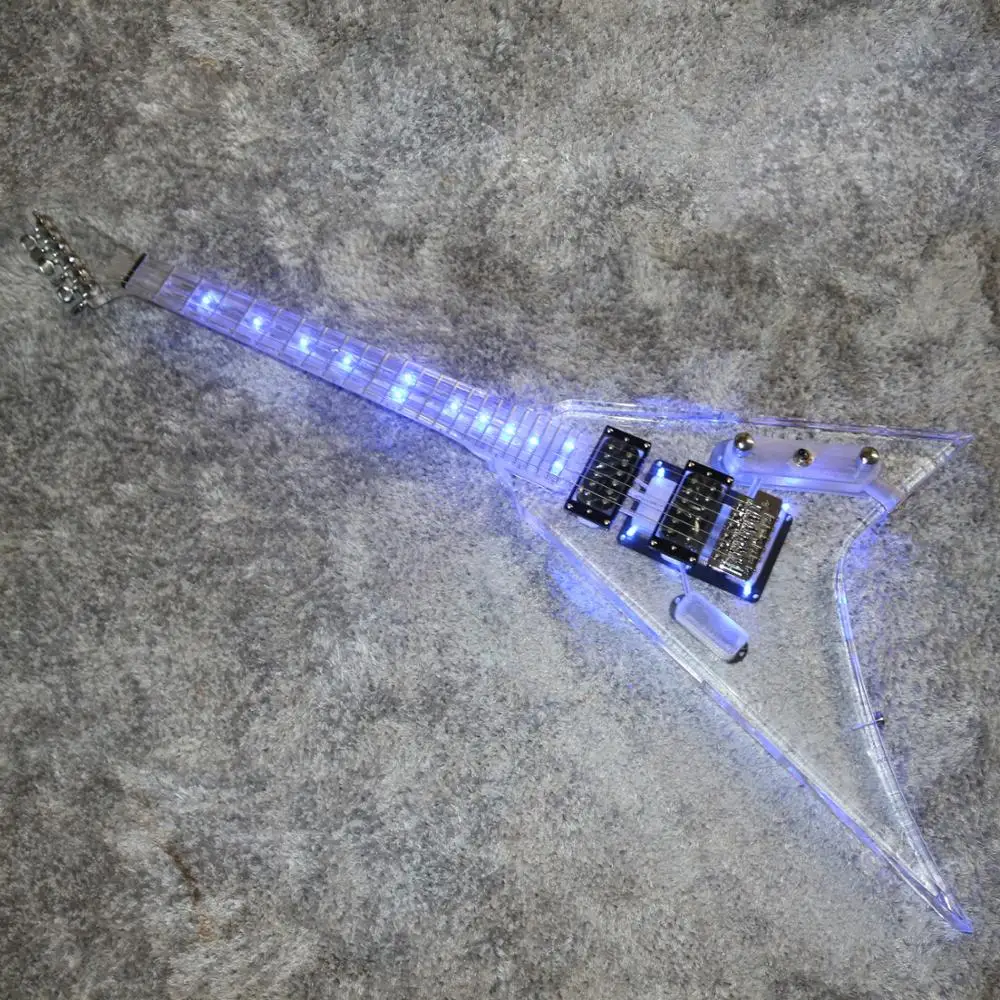 

good quality acrylic electric guitar with led light