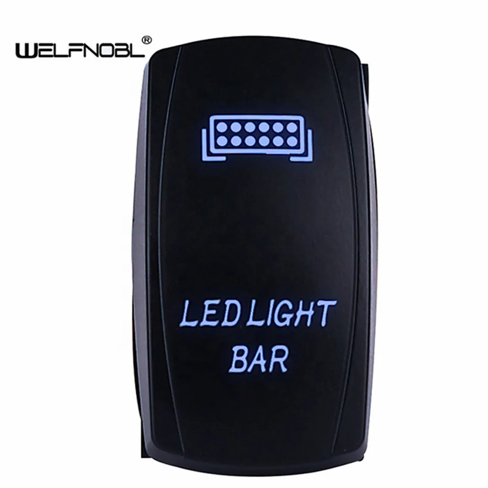 

12V 24V Marine Switch Car Boat Rocker Switch Truck SPST Switch Carling Waterproof 5Pin ON-OFF Switch WIth Dual LED Light Bar