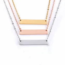 10 Pcs Stainless Steel Blank Bar Necklace for Women Wholesale Emo