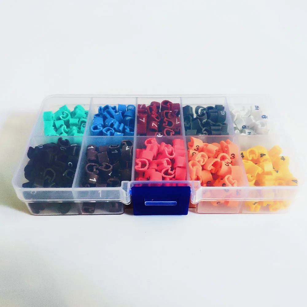 150-500PCS EC-0 EC-1 EC-2 Cable Marker Wire marker Number 0 to 9 Cable Size 1.5 sqmm mix Colored PVC Marker Valued Package
