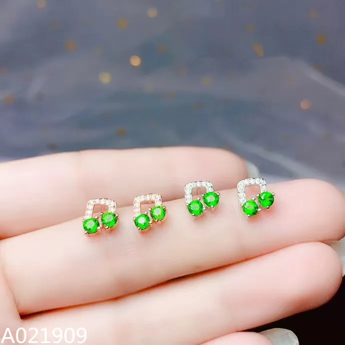 

KJJEAXCMY boutique jewelry 925 sterling silver inlaid natural Diopside gemstone female earrings support detection trendy