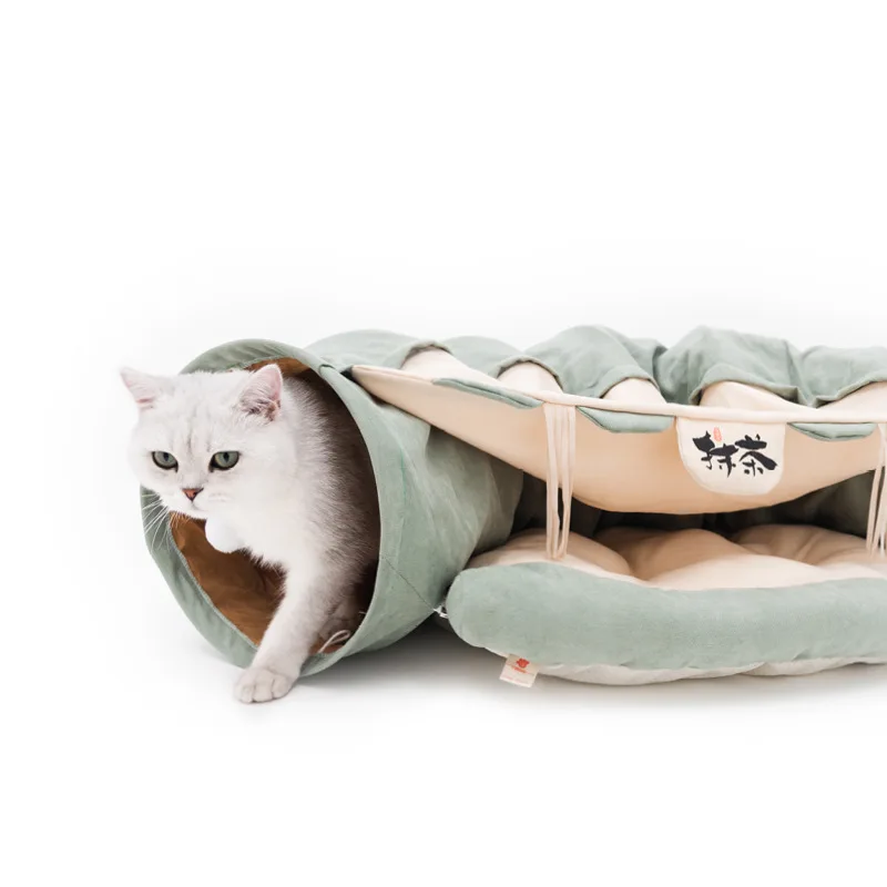 Pet Tunnel for Cats Bed Interactive Foldable Cat House Cave Indoor Ferrets Rabbit Beds Mat Kitten Kennel Window Toys Exercising