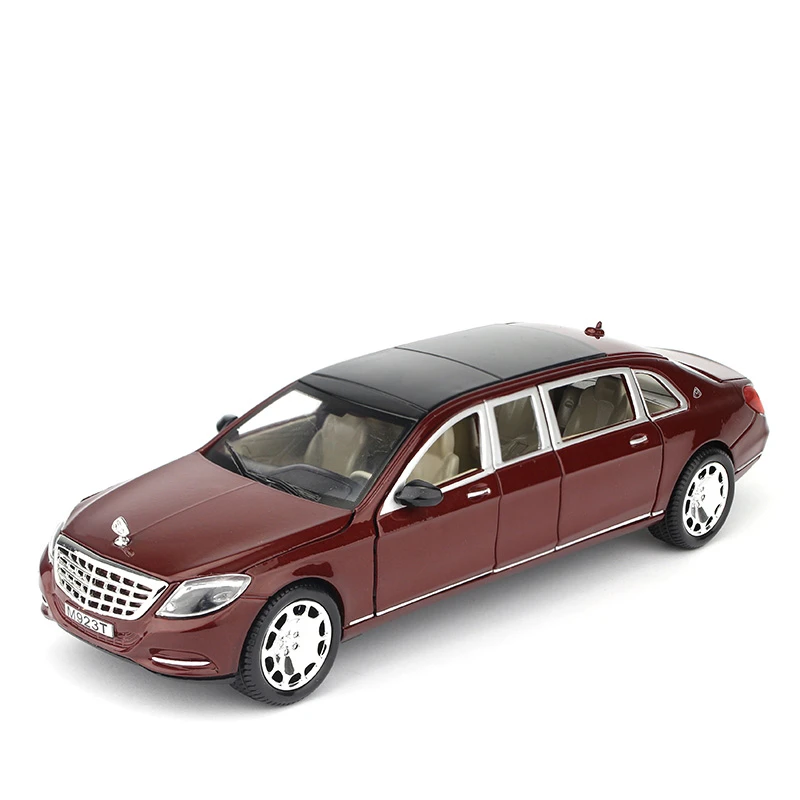 1:24 Maybach S600 modello di auto in metallo pressofuso in lega modelli di auto ad alta simulazione 6 porte possono essere aperte giocattoli di