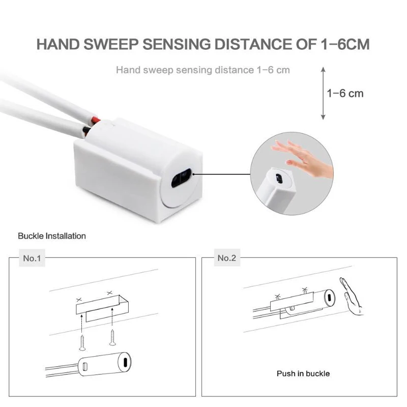 Dc 12V Led Strip Licht Waterdicht Smd 2835 60Leds/M Hand Scan Sensor Led Strip Led Keuken kast Licht Bedlampje 0.5-5M