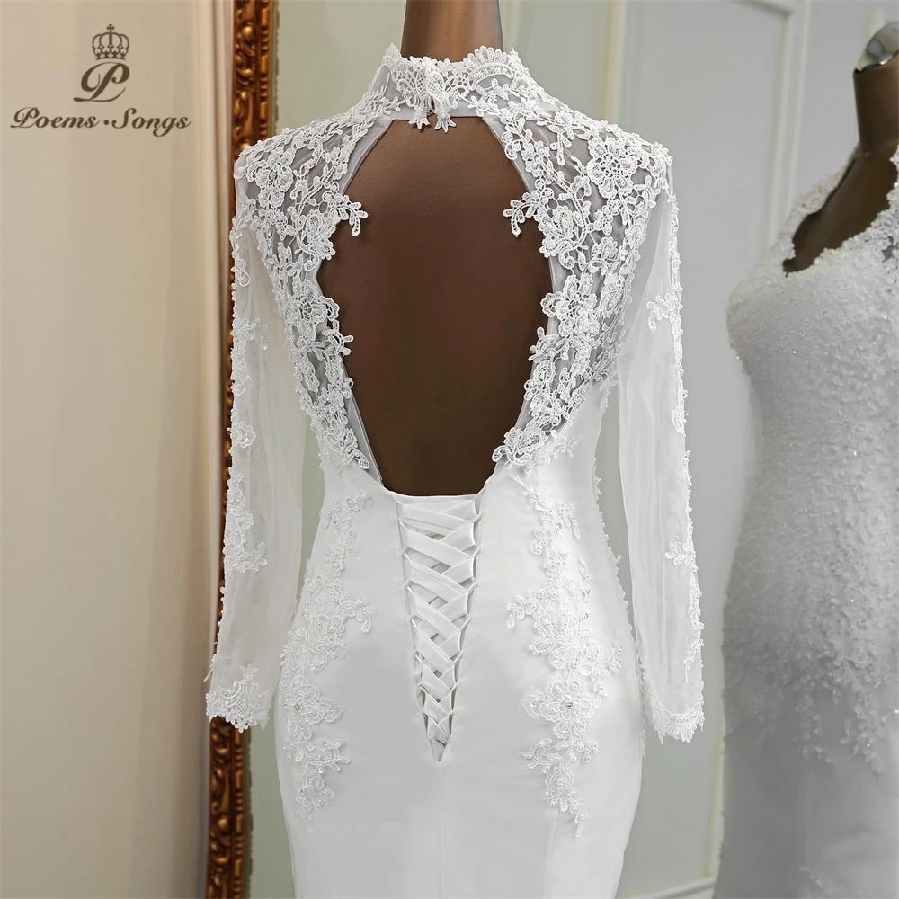 Robe de Mariée Élégante en Dentelle à Manches sulf, Tenue de Mariage