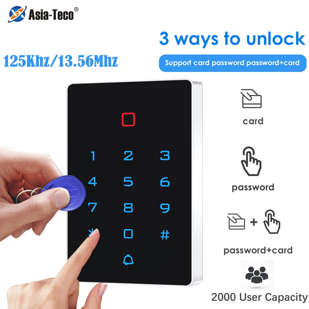 125Khz 13.56Mhz Rfid Card Smart Lock Door Access Control System Standalone RFID Door Keypad Waterproof Access Controller