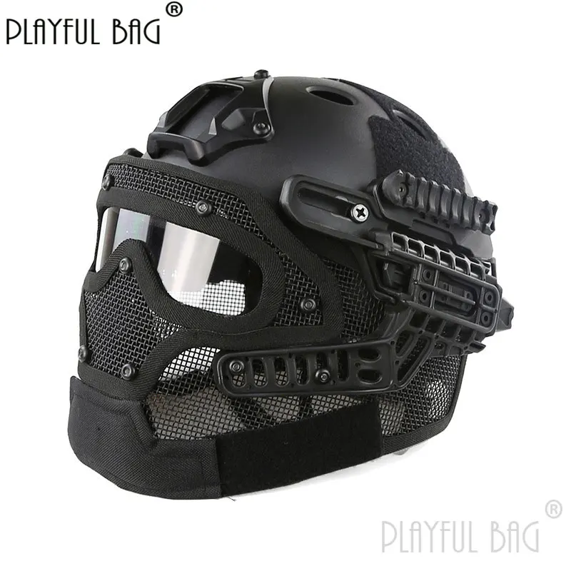 

PB Playful bag WST tactical multicolor helmet steel wire mask PJ round hole helmet mesh mask CS game accessory CS Game toy QC89S