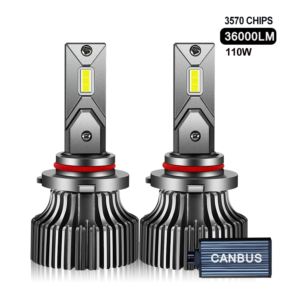 

2 шт., светодиодные лампы Canbus H4 H8 H11 110 9005 Hb3, 9006 лм, 6000 К