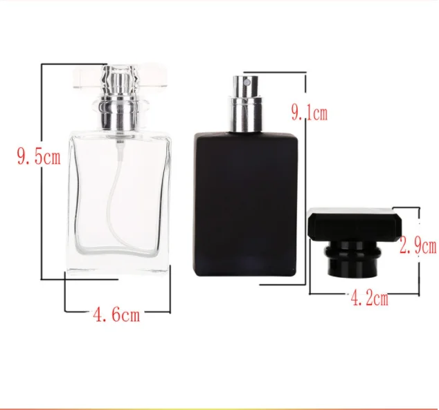 30ml Glass Empty Perfume Bottles Square Spray Atomizer Refillable Bottle Scent Case with Travel Size Portable