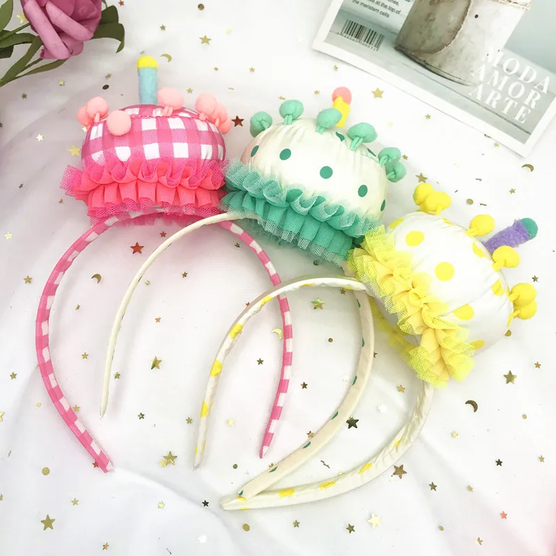 New Birthday Decoration Party Headdress, Birthday Cake Candle Hat Headband, Funny Hair Accessories Personality Headband