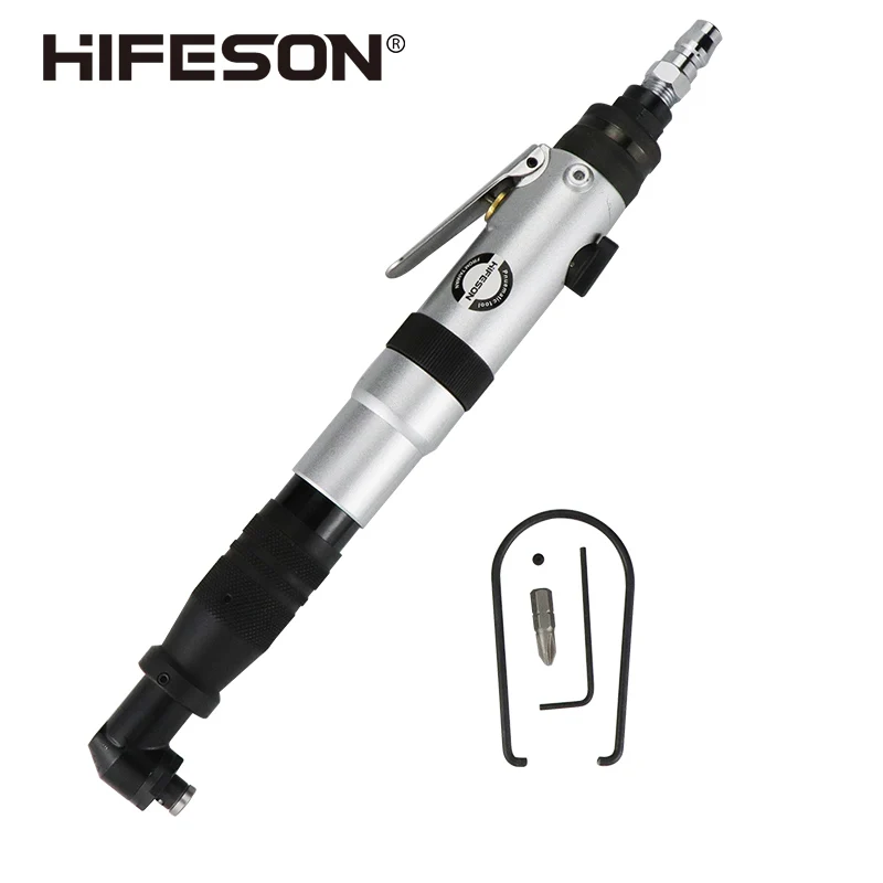 HIFESON 518B Pneumatic Elbow Clutch Air Screwdriver Preset Torque Automatic Stop 90 ° Right Angle Screwdriver