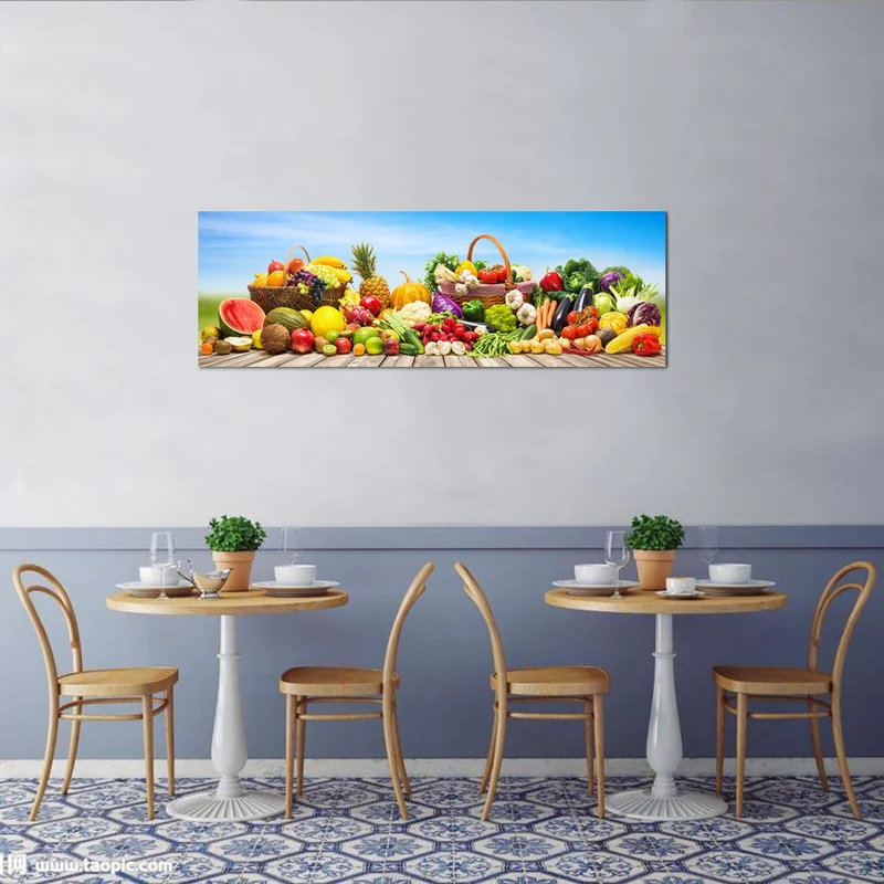 Various Fruits and  Vegetables Poster Wall Art Canvas Print Painting 1 Piece Food Home Decor HD Painting for Room Decoration