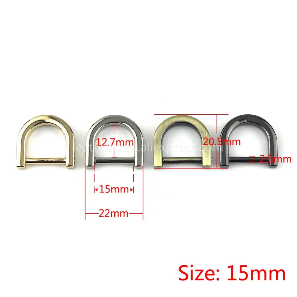 1pcs Metal Detachable removable open screw D Ring buckle shackle clasp for Leather Craft Bag strap belt handle shoulder webbing