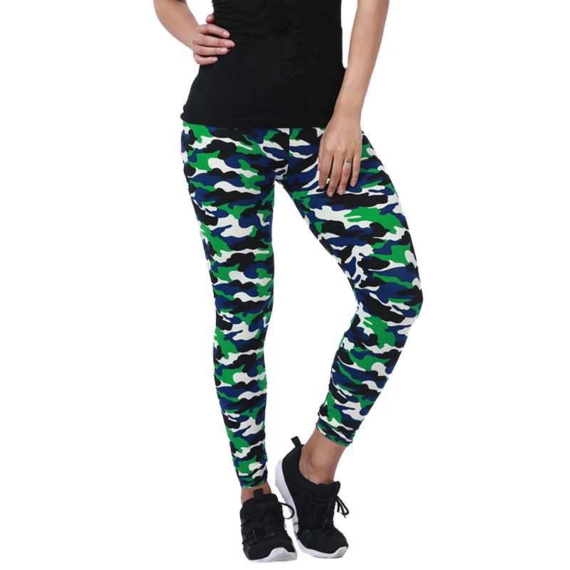 INDJXND Women Leggings High Elastic Skinny Camouflage Legging Army Green Jegging Fitness Leggins Gym Sport Pants Patchwork Print