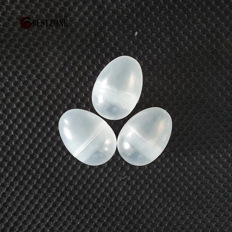 Free Shipping 50Pcs/Lot 4CM*6CM 1.5*2.36 Inch Small Transparent Plastic PP Easter Eggs Happy Easter Gift Birthday Party Decor