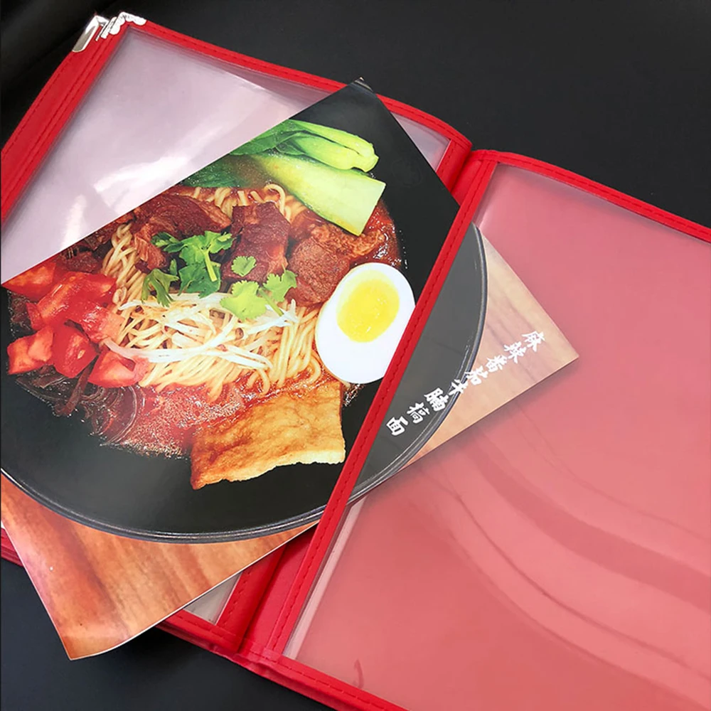 Recipe Book Hotel Transparent Recipe Pvc Shell making A4 Loose-Leaf Menu This Meal Card Holder