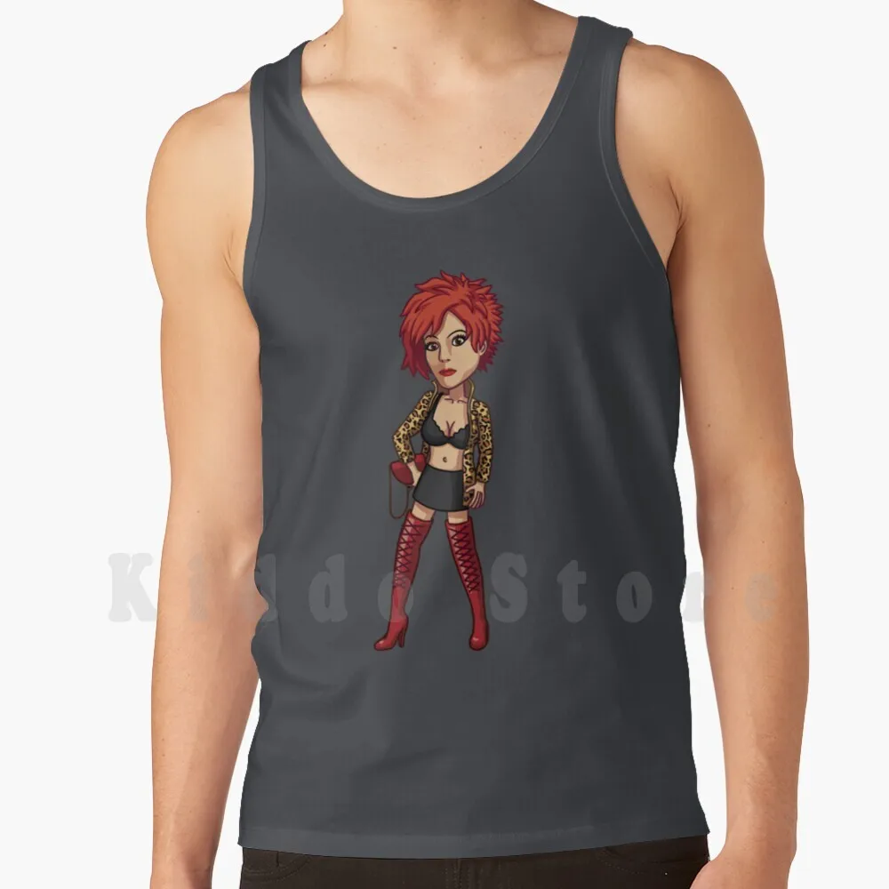 Mylene Farmer-California Illustration Cartoon Tank Tops Vest 100% Cotton Mylene Farmer Mylene Farmer Mylène Mylène Farmer