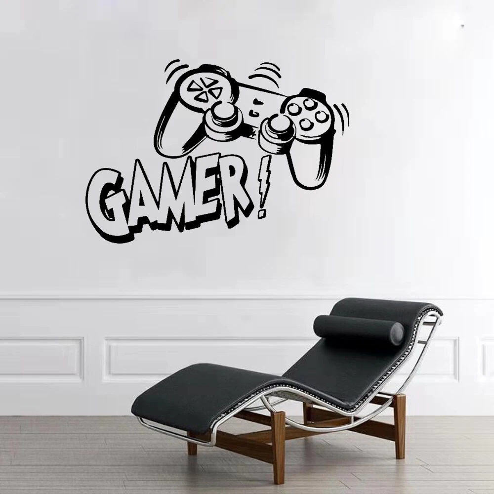 Carved Gamer Wall sticker Vinyl Mural Wallpaper For Kids Room Decoration Decals boys ps4 Gaming poster Decor door Sticker