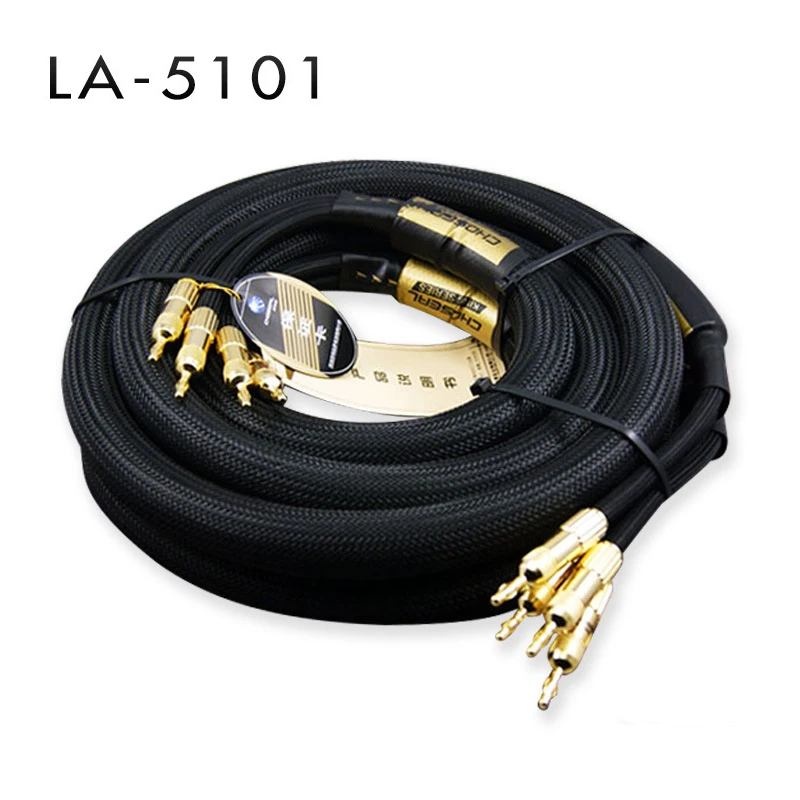 

Choseal 6N OCC Audiophile HIFI Speaker Cable 24K gold-plated banana plug Top level Speaker Cable 25MMx2.5M LA-5101