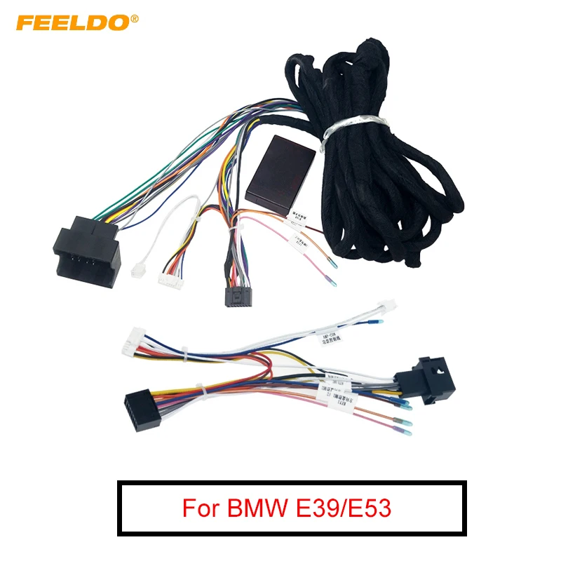 

FEELDO Car 16Pin 6-meter Extended Wiring Harness Cable With Canbus For BMW E39(01-04)/E53(01-05) Aftermarket Stereo