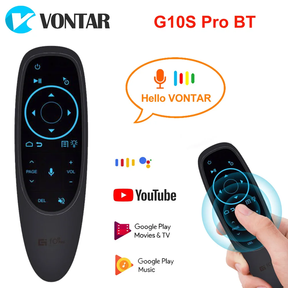 VONTAR G10 G10S Pro Voice Remote Control 2.4G Wireless Air Mouse Gyroscope IR Learning for Android tv box  HK1 H96 Max X96 mini